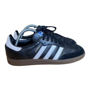 Adidas Samba OG Shoes Core Men's 8 Black White Classic Sneakers Cloud Gum Sole